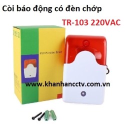 Còi báo động có đèn chớp TR-103 điện 220VAC