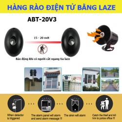 Bộ báo trộm chống leo hàng rào bằng tia laze ABT-20V3, 20 mét, tiếng hú lớn