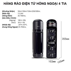 Hàng rào hồng ngoại điện tử 4 tia ABH-100